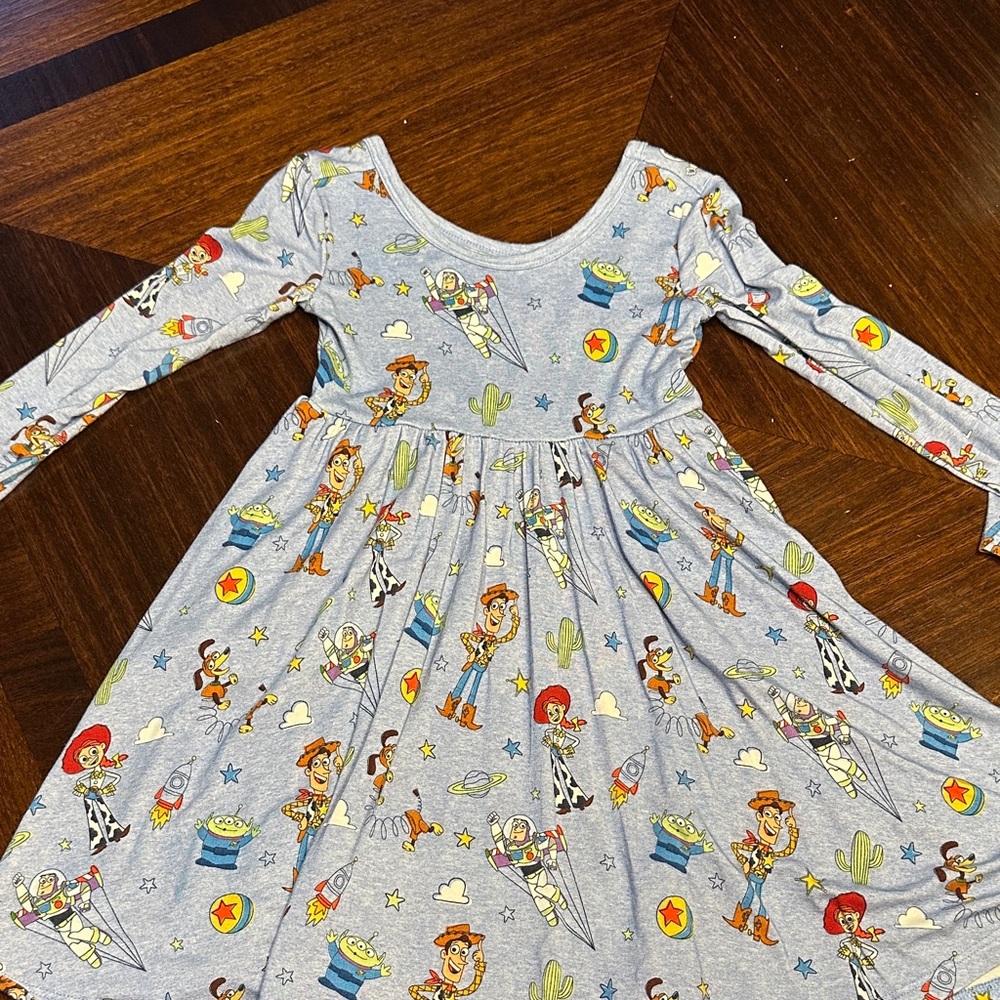 Disney Kids Dress with Toy Story Print - Gray and Multicolor